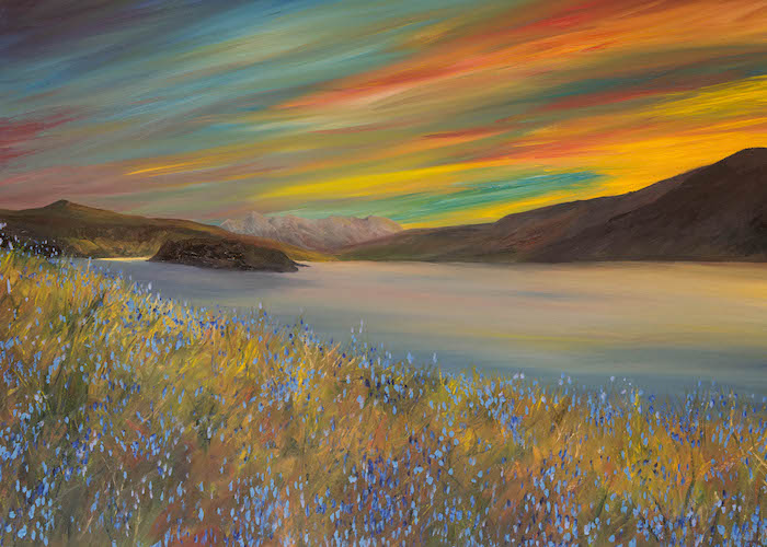 Sunset over Portree Harbour, Skye - prints only